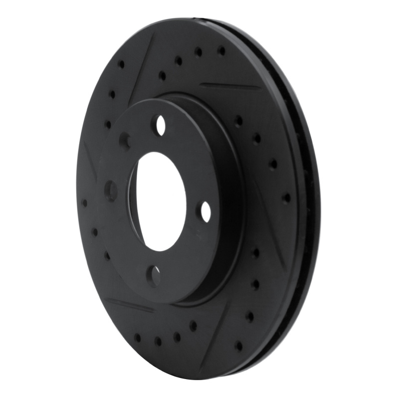 Audi 4000 Brake Rotor (1) - Front Left - R1 Concepts - Drilled & Slotted - Black - `80-`08